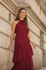 VESTIDO POSITANO VINHO
