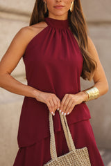 VESTIDO POSITANO VINHO
