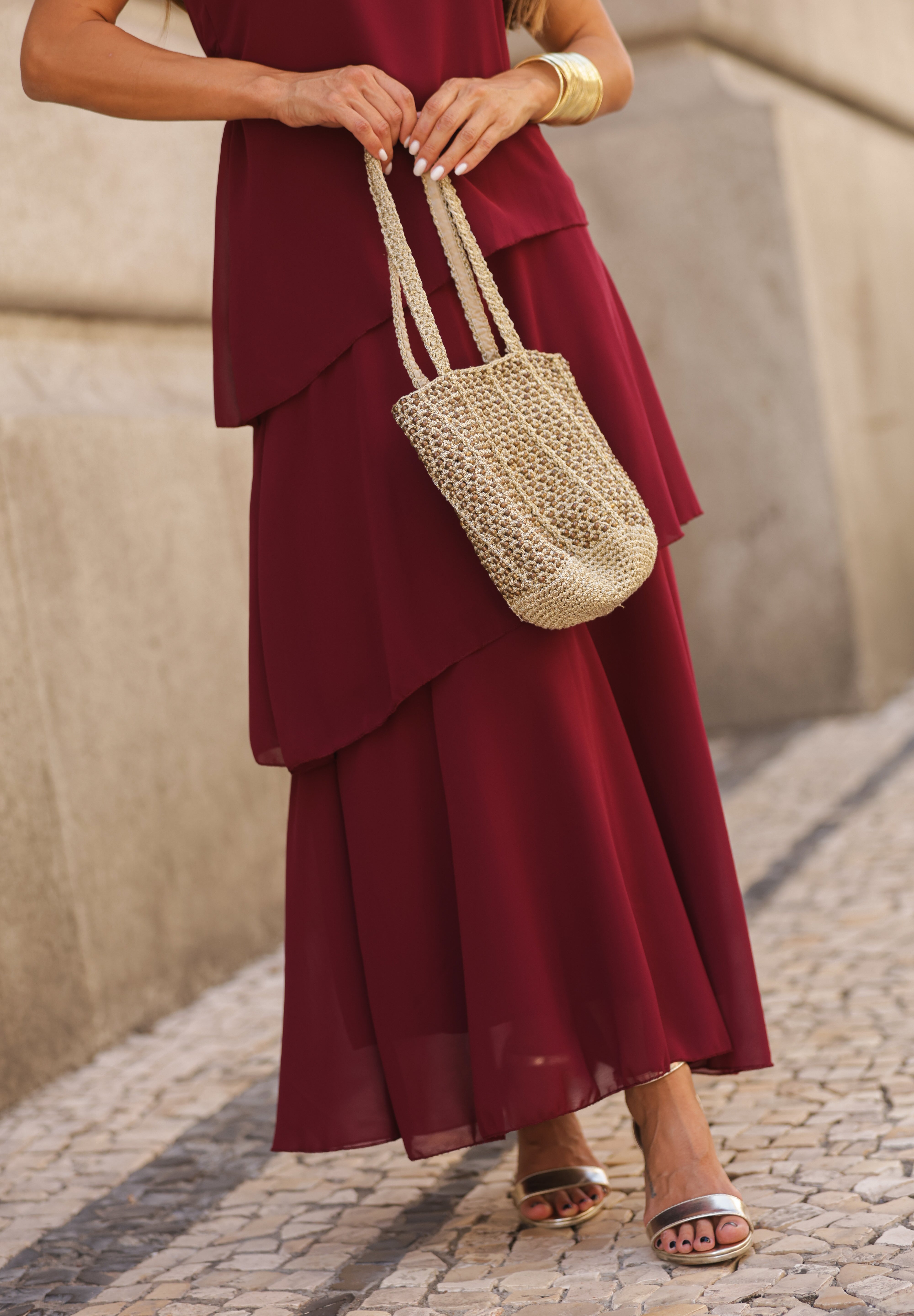 VESTIDO POSITANO VINHO