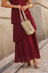 VESTIDO POSITANO VINHO