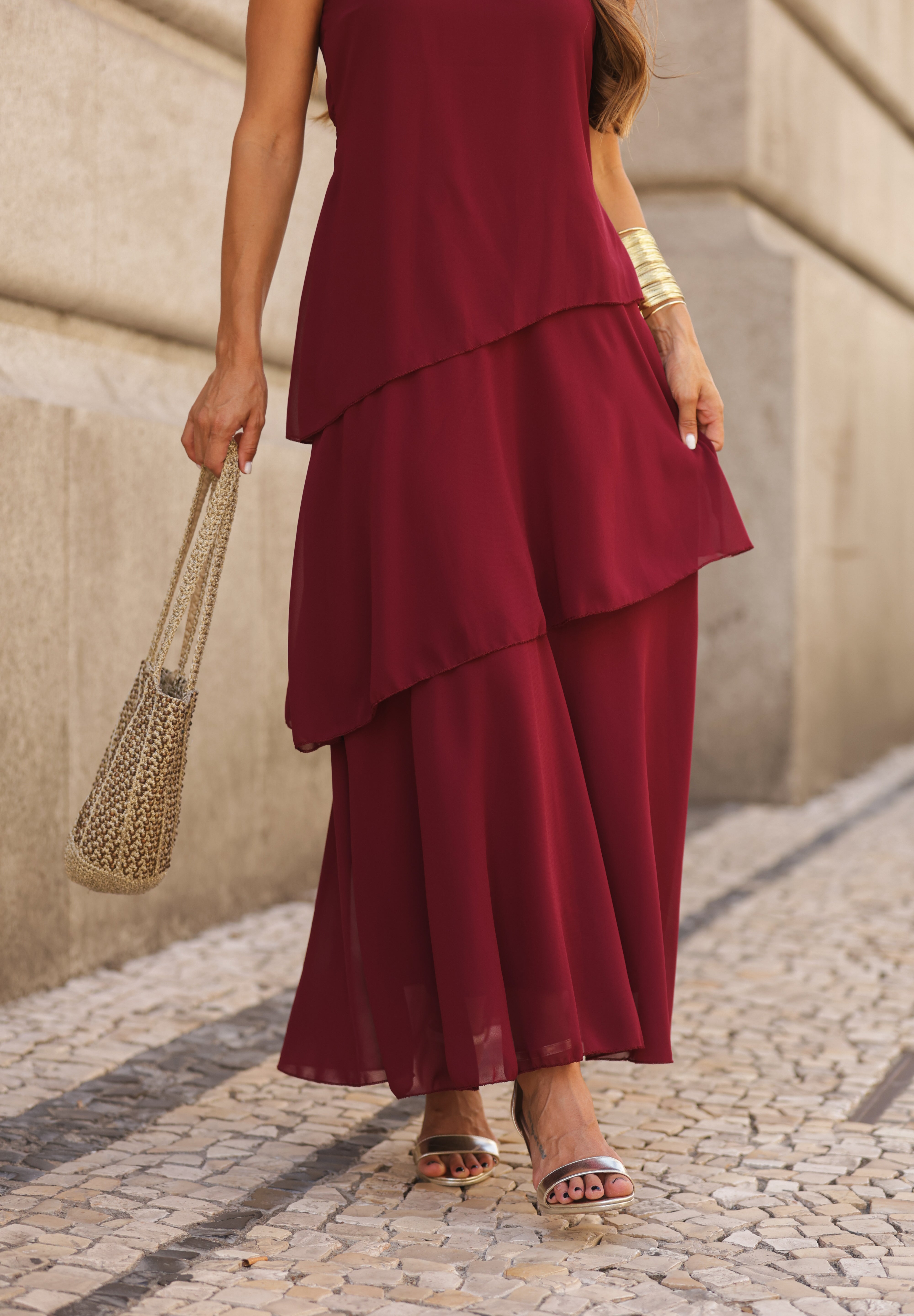 VESTIDO POSITANO VINHO