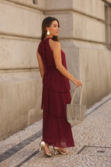VESTIDO POSITANO VINHO