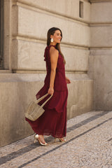 VESTIDO POSITANO VINHO