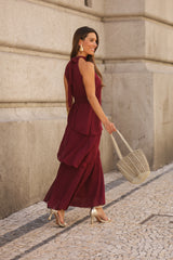 VESTIDO POSITANO VINHO