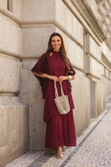 VESTIDO POSITANO VINHO