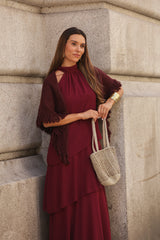 VESTIDO POSITANO VINHO