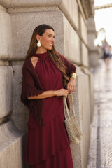 VESTIDO POSITANO VINHO