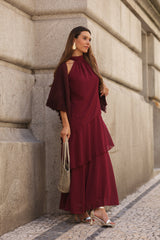 VESTIDO POSITANO VINHO