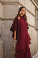 VESTIDO POSITANO VINHO