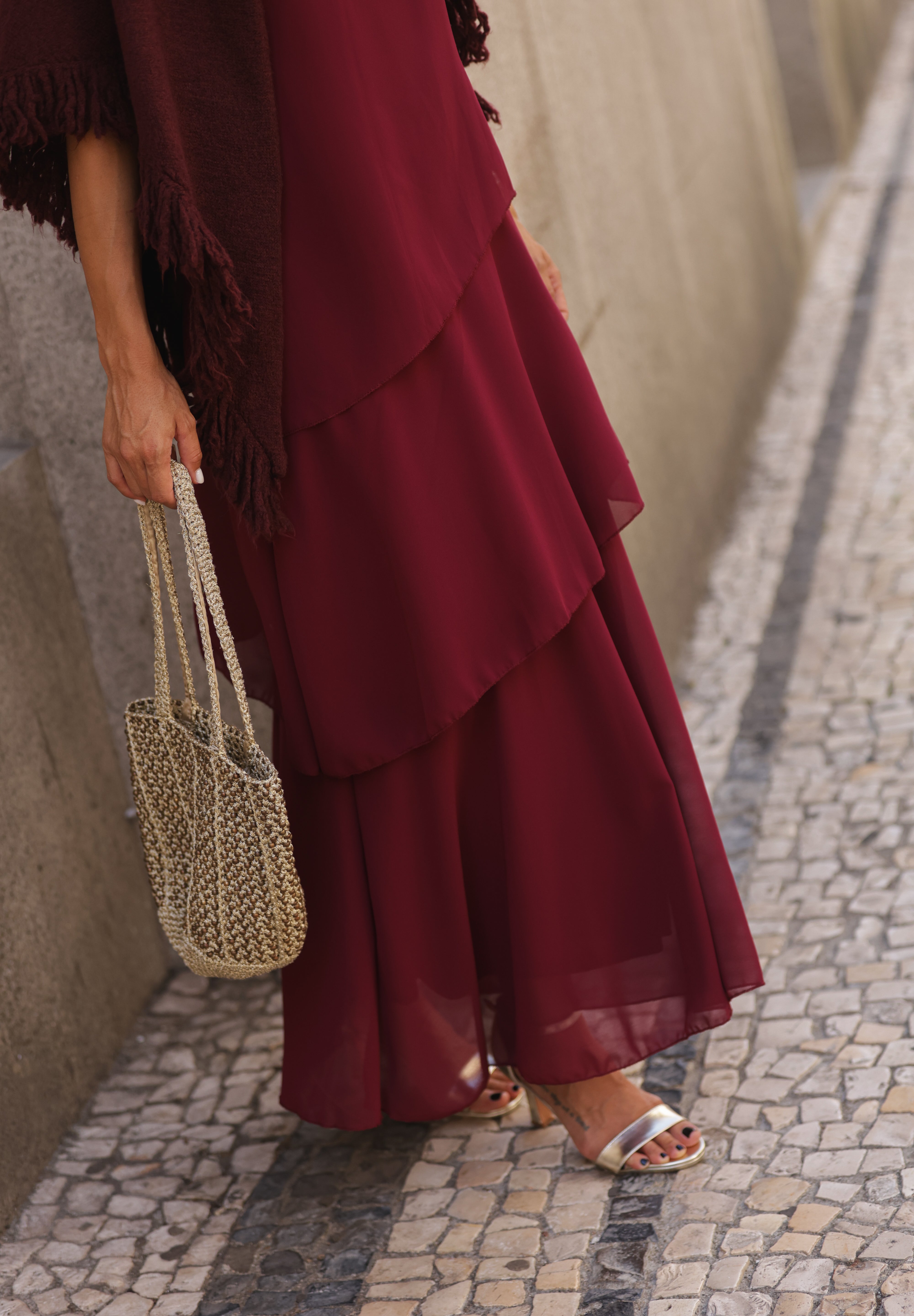 VESTIDO POSITANO VINHO