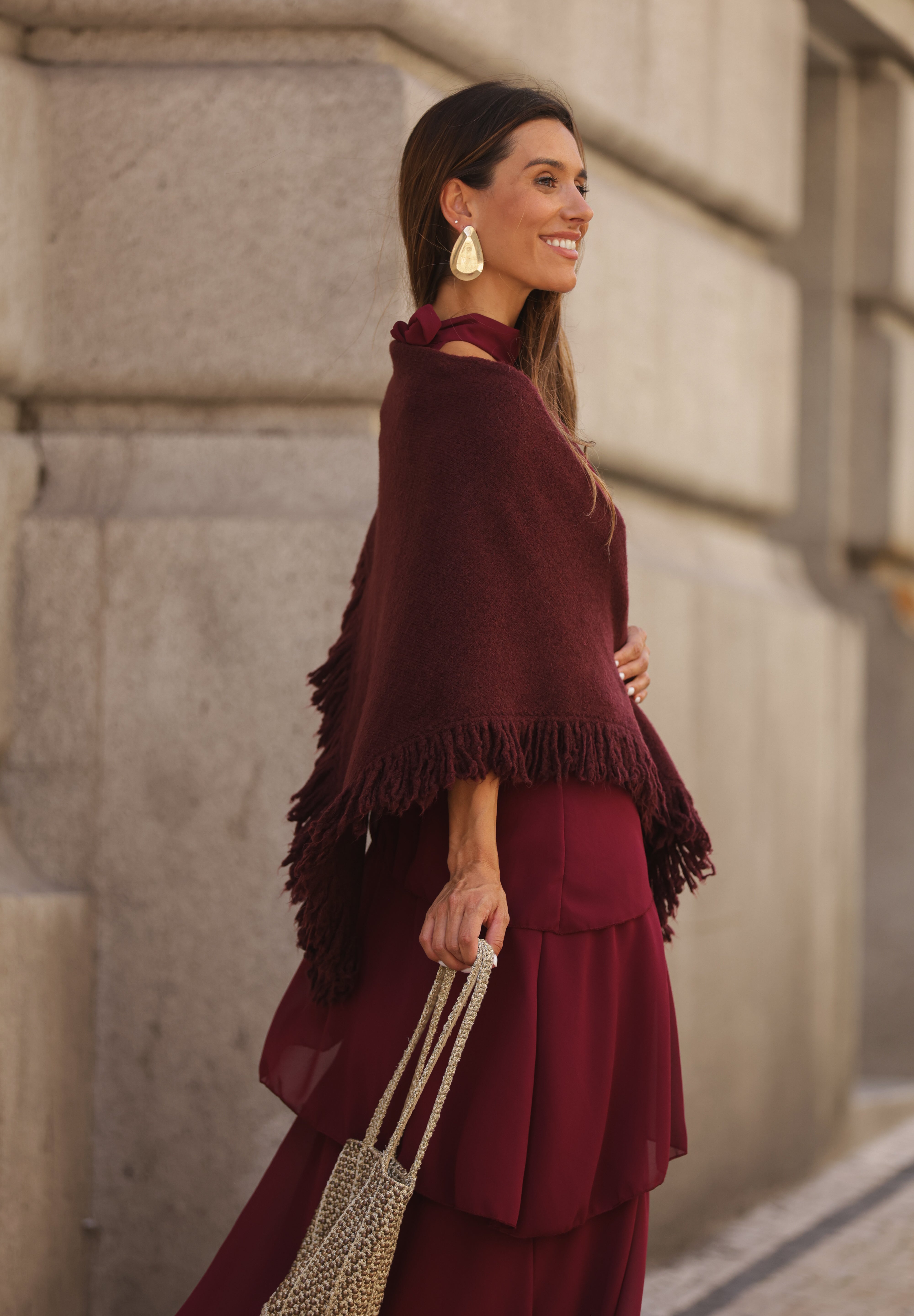 VESTIDO POSITANO VINHO