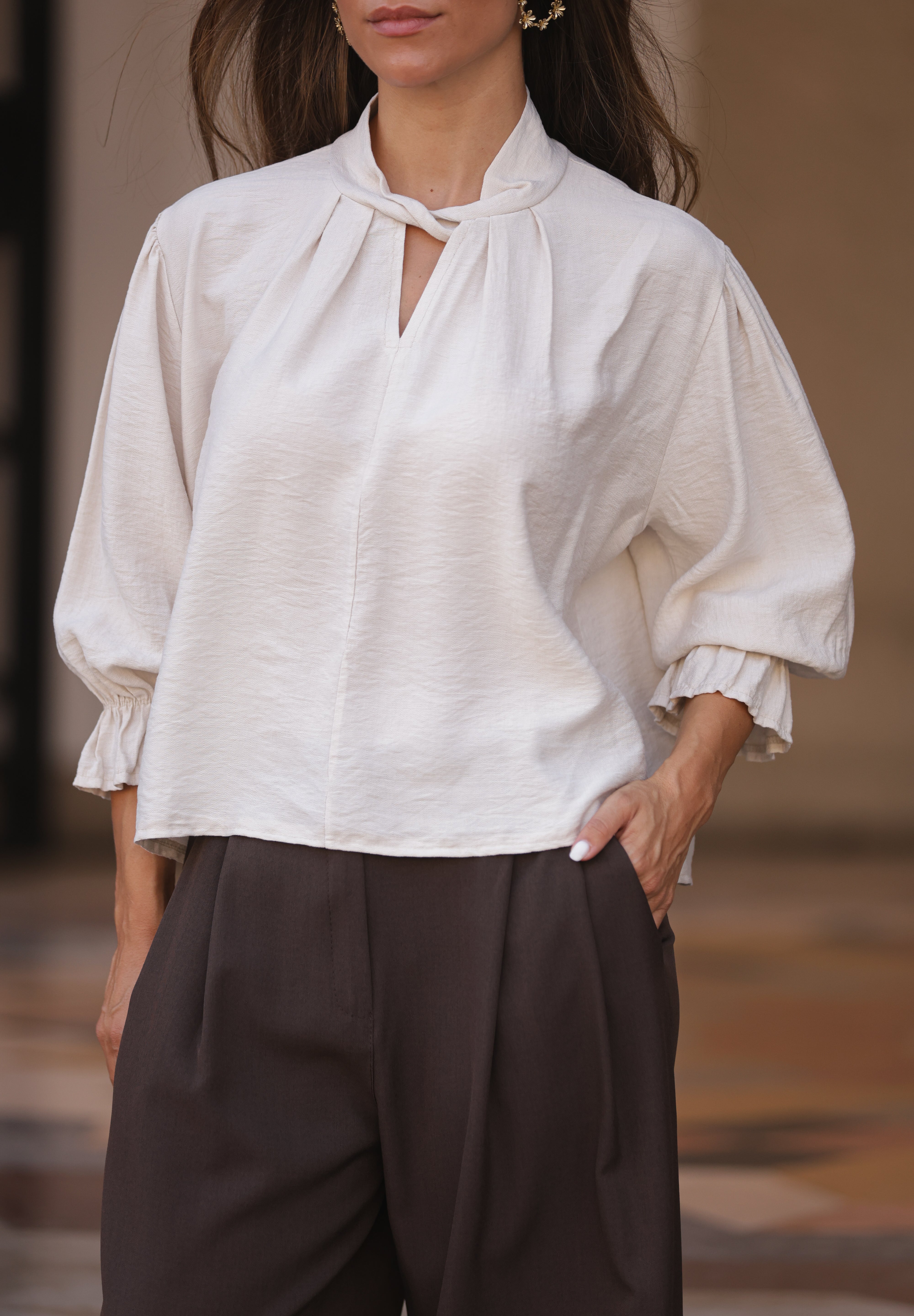 BLUSA PÁDUA BEGE