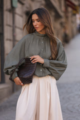 BLUSA BOLONHA VERDE MILITAR